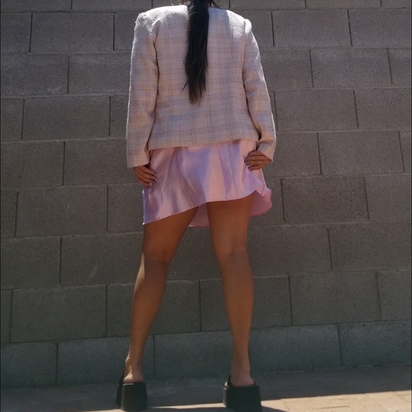 Plus size pink slip dress - Picture 3 of 5